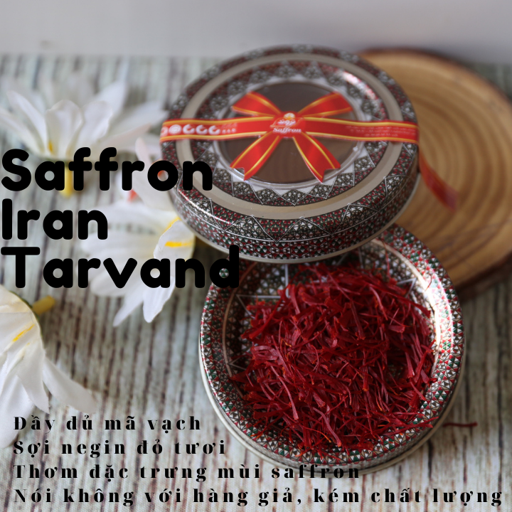 [TẶNG 10 GR NỤ HỒNG KHÔ IRAN] 01 GR SAFFRON NHỤY HOA NGHỆ TÂY- SAFFRON IRAN HIỆU TARVAND SỢI NEGIN