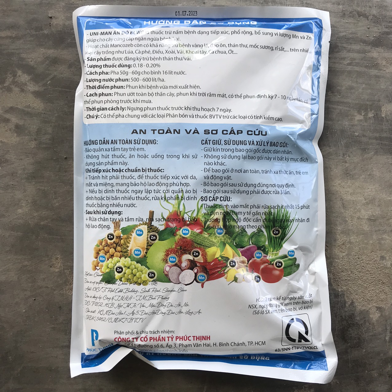 (BỆNH) Uni-man Ấn Độ - Bột Vàng - 1Kg (Byphan 800WP) - Phúc Thịnh