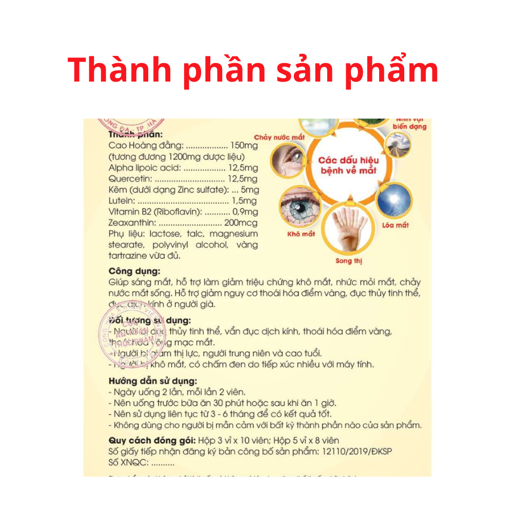 (CHÍNH HÃNG TÍCH ĐIỂM NHẬN QUÀ ) Viên uống minh nhãn khang