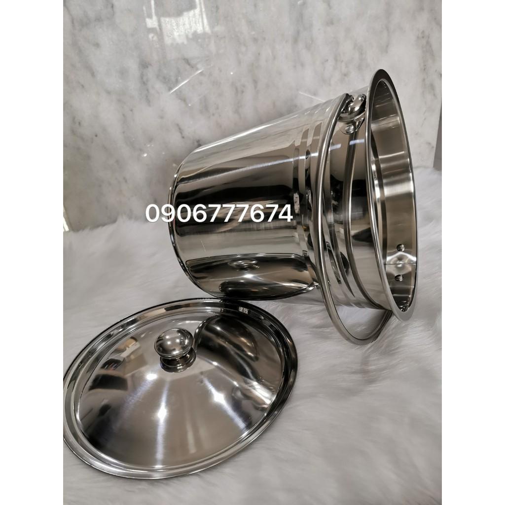 XÔ INOX CÓ NẮP ĐỰNG NƯỚC LÈO/ ĐỰNG ĐÁ (Ảnh thật shop chụp)