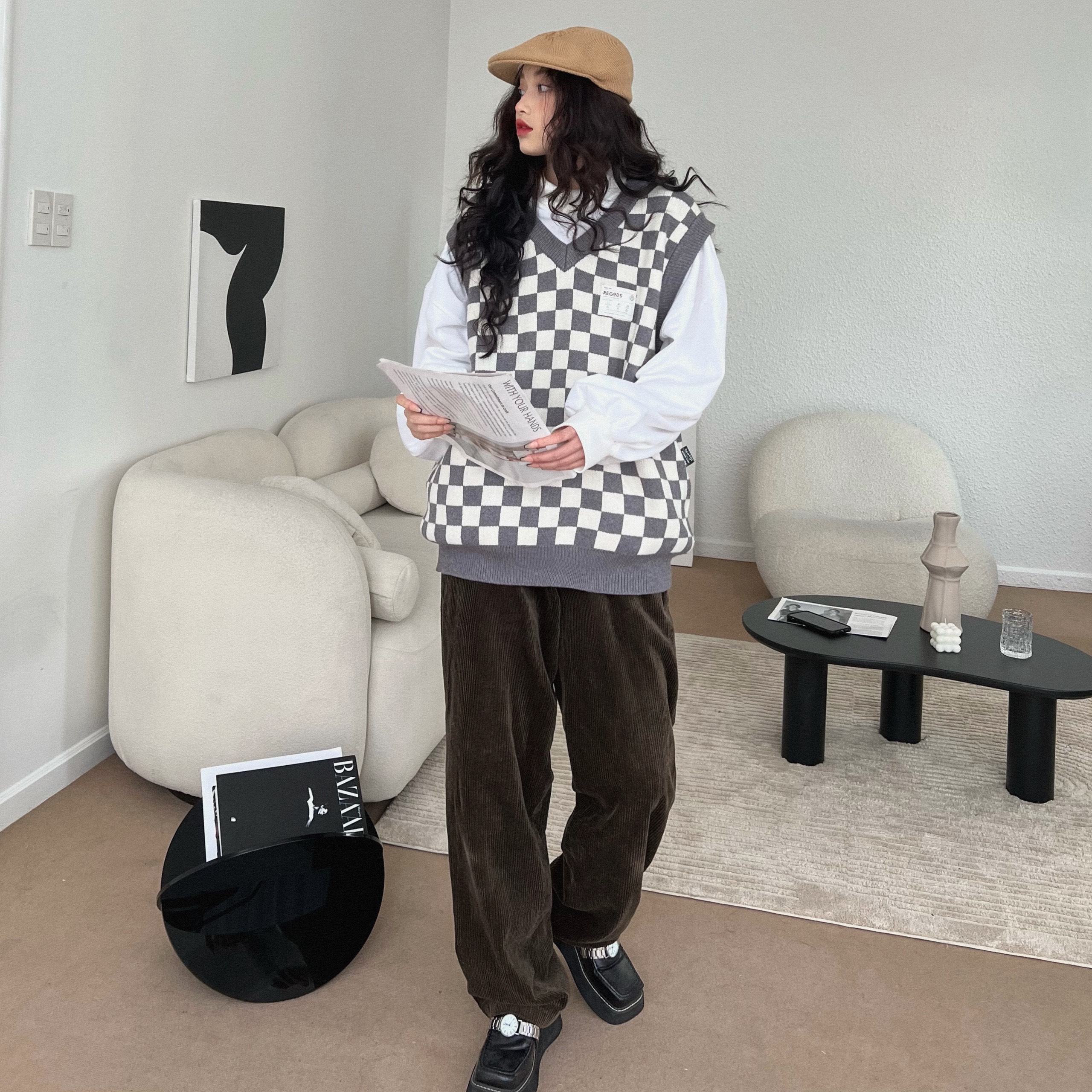 Áo Gile len Regods Unisex Form rộng ( GILE LEN )