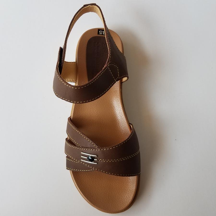 Giày Sandal Nữ Đế Thấp BIGBEN Da Bò Thật Cao Cấp