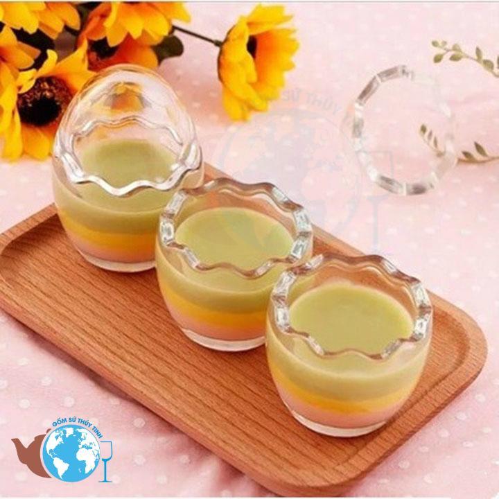 Hũ thủy tinh hình quả trứng NHỎ siêu dễ thương làm bánh pudding
