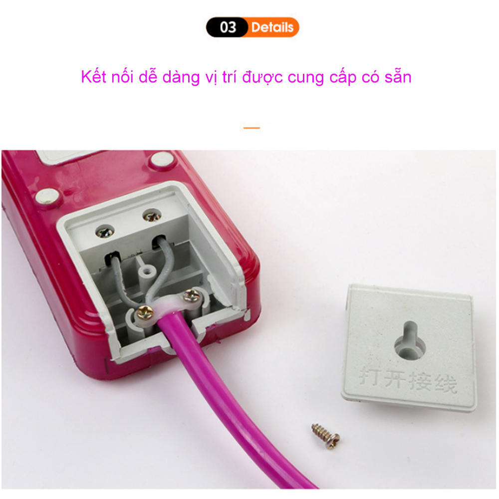 [Hcm]3-Pin 2-Pin Conversion Socket - High-Temperature Resistant Copper Core Wireless Power Socket in Purple and Orange Colors