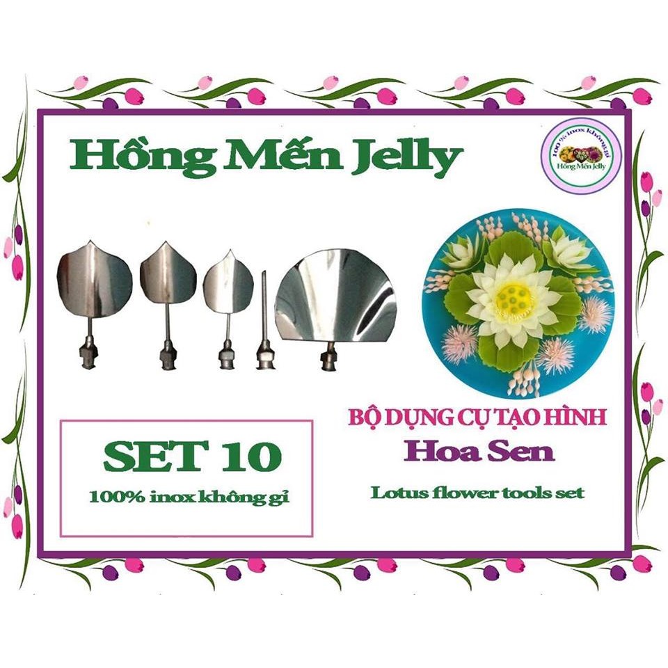 Kim làm thạch rau câu 3D Hoa Sen cao cấp không gỉ