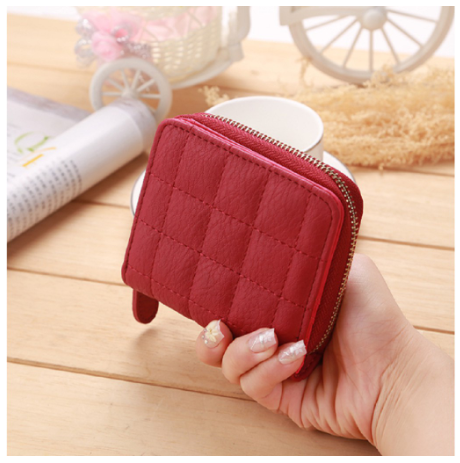 Ví Nữ Ngắn Mini Hàn Quốc Ô Vuông Ở
