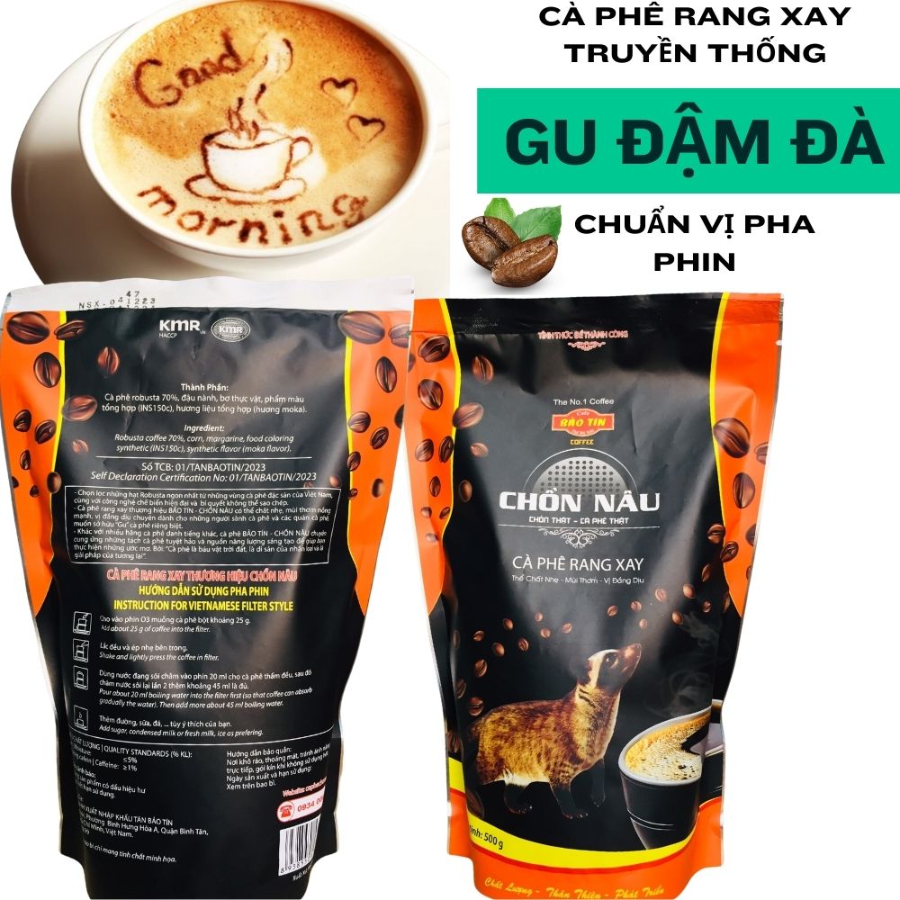 Bảo Tín - Chồn GU Mới - cà phê pha phin, vị đậm thơm ngon(mua 6Kg tặng 500g)