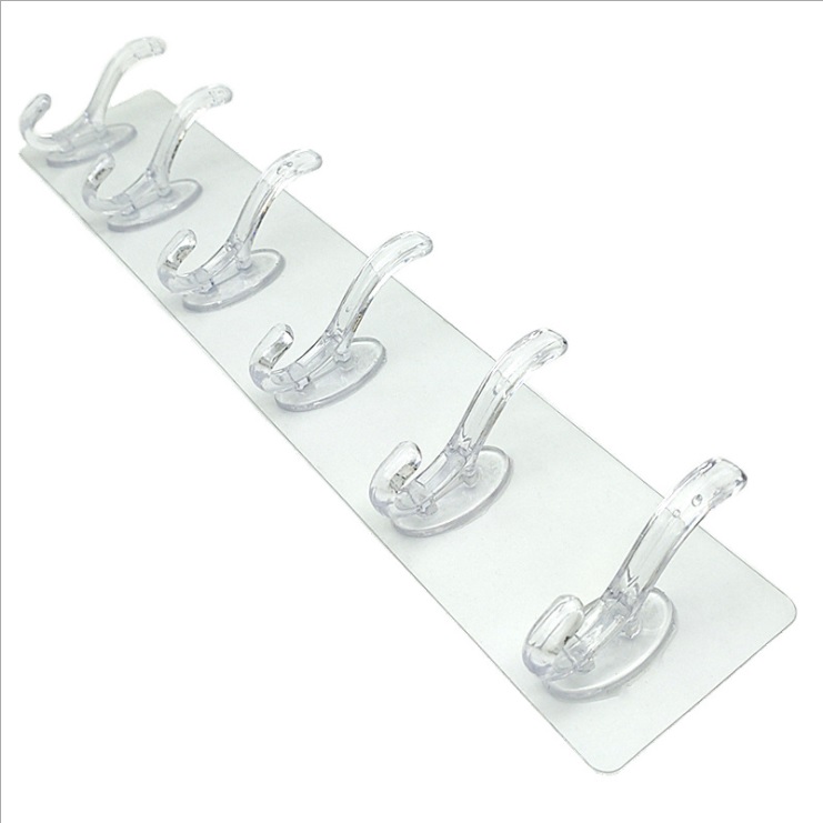 Vỉ 6 Móc Inox Treo Dính Tường Powerful Hook 2kg - Vỉ 6 Móc Dán Tường Treo Đồ Vật Dụng Chiu Lực Siêu Tốt