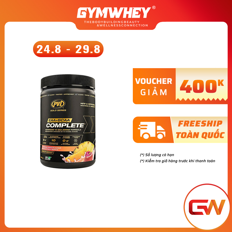 Thực phẩm bổ sung hỗ trợ tăng cơ bắp pvl eaa + bcaa 30 lần dùng