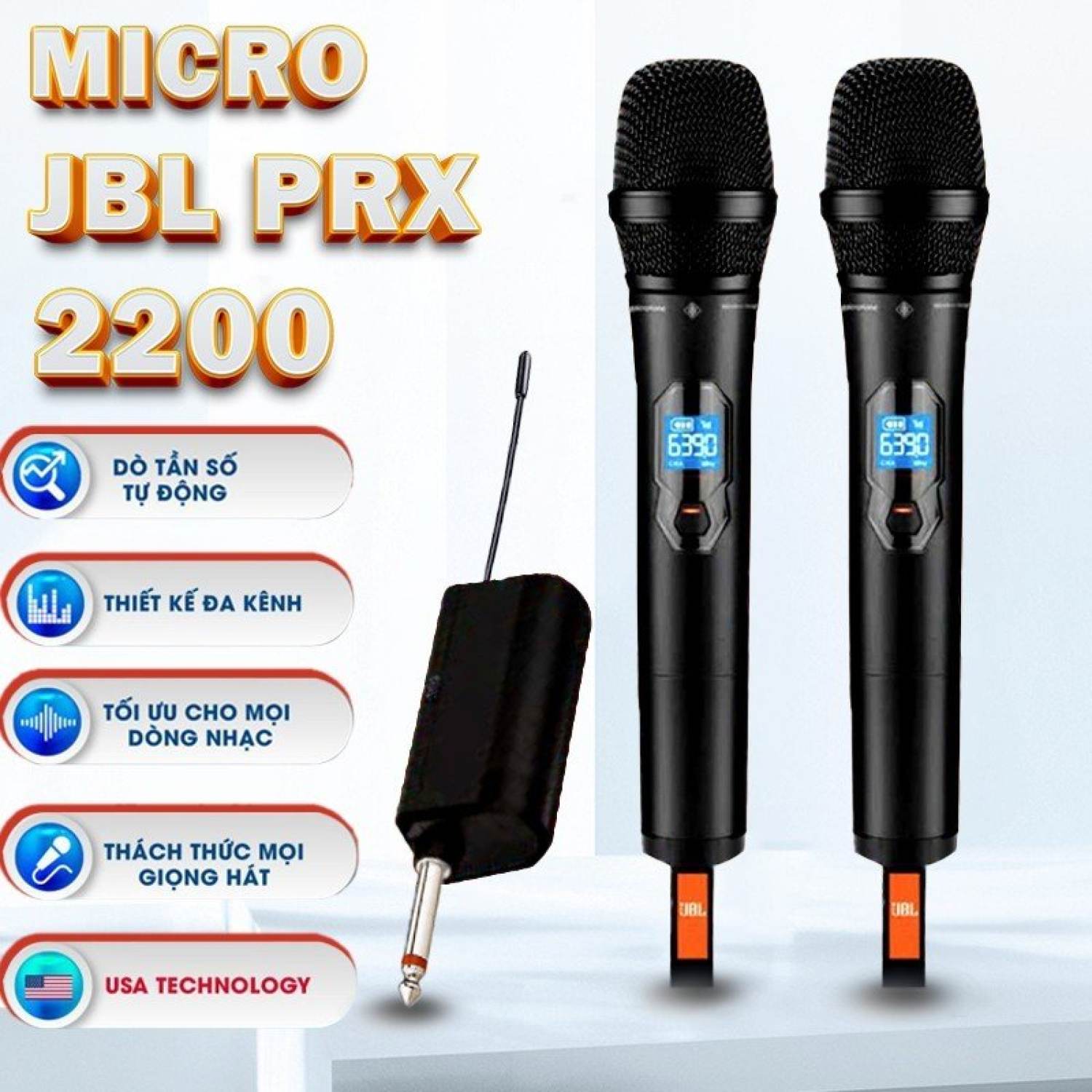 Micro Không Dây JBL Wireless Chuyên Dụng  Mới 2023 | Micro Không Dây Đa Năng JBL PRX 2200 Chính Hãng , Chống Hú Tốt , Công Nghệ UHF, Độ Nhạy Cao, Hát Cực Nhẹ, Bắt Âm Cực Chuẩn, Dễ Dàng Phối Ghép Với Nhiều Thiết Bị