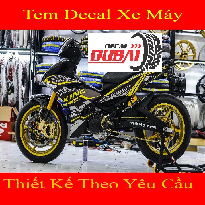 Tem trùm Exciter 150 Đen Nhám Chỉ Vàng