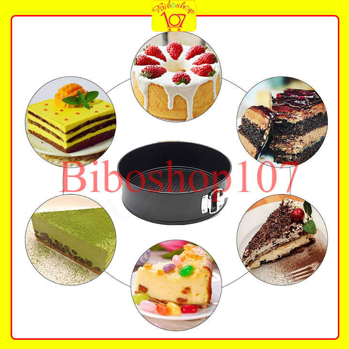 KHUÔN BÁNH TRÒN ĐẾ RỜI CHỐNG DÍNH CÓ KHÓA 22CM