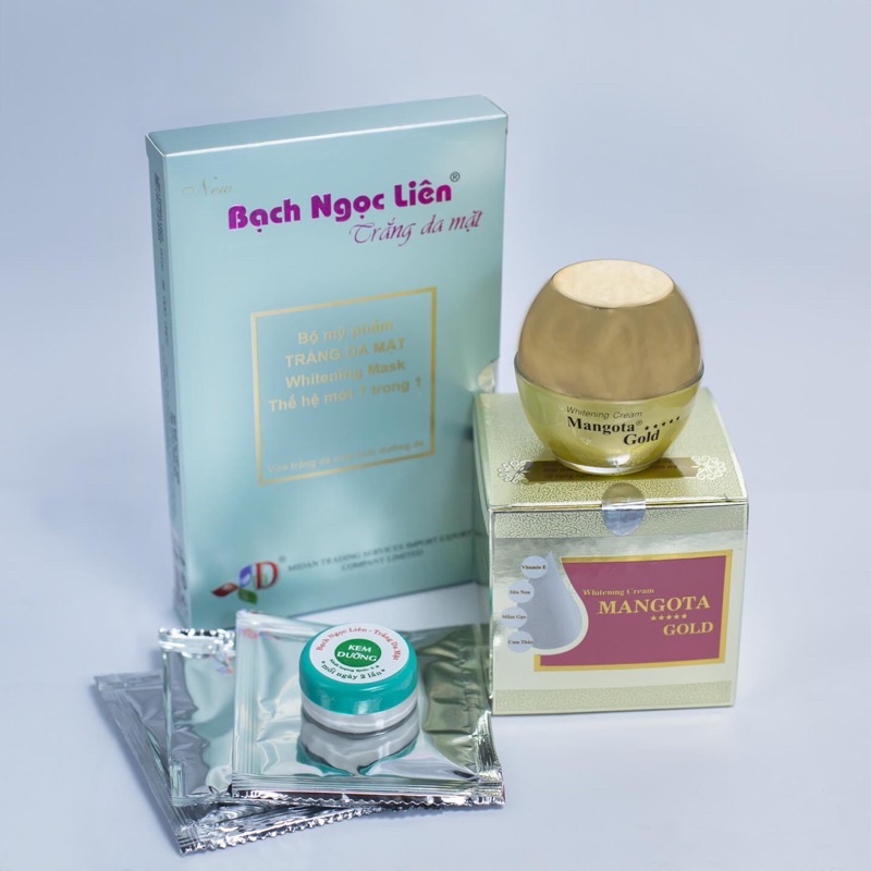 [HCM]Kem dưỡng trắng da Mặt Bạch Ngọc Liên Mangota Gold 15gr + Tặng kèm 1 hộp tạo trắng da mặt 7in1