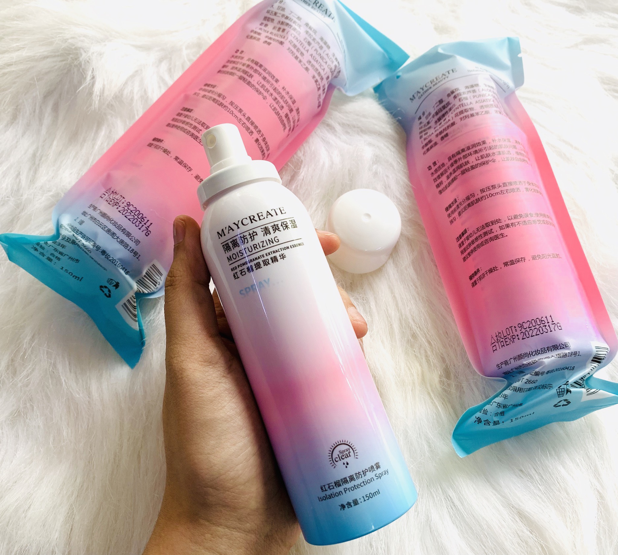 [HCM]Xịt Chống Nắng Trắng Da Maycreate 150ml Spf35