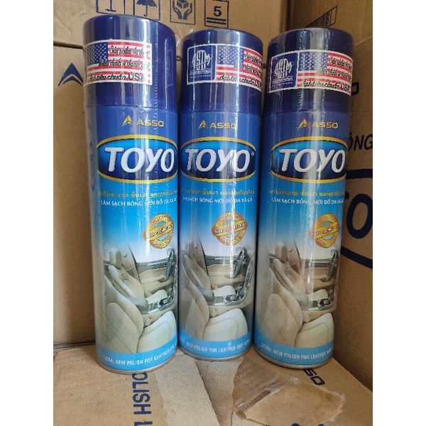 Bình xịt bóng da, gỗ, nội thất ô tô Toyo