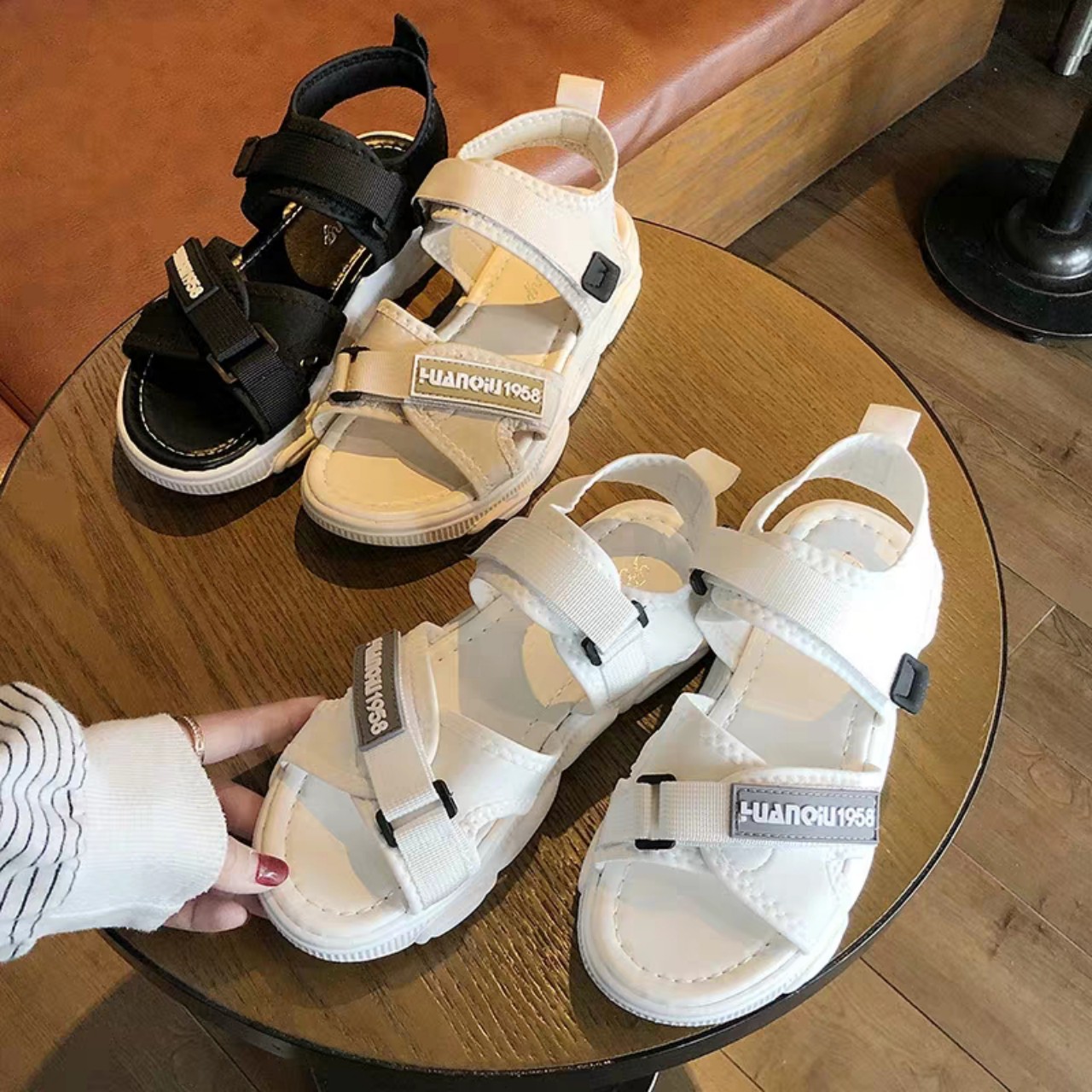 Sandal quai dán đế gấu chất đẹp siêu nhẹ