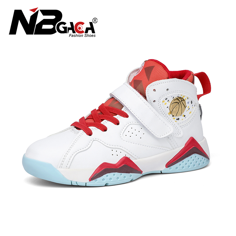 NBGAGA New Style Children Basketball Shoes Student Basketball Shoes Golden Basketball 27-37