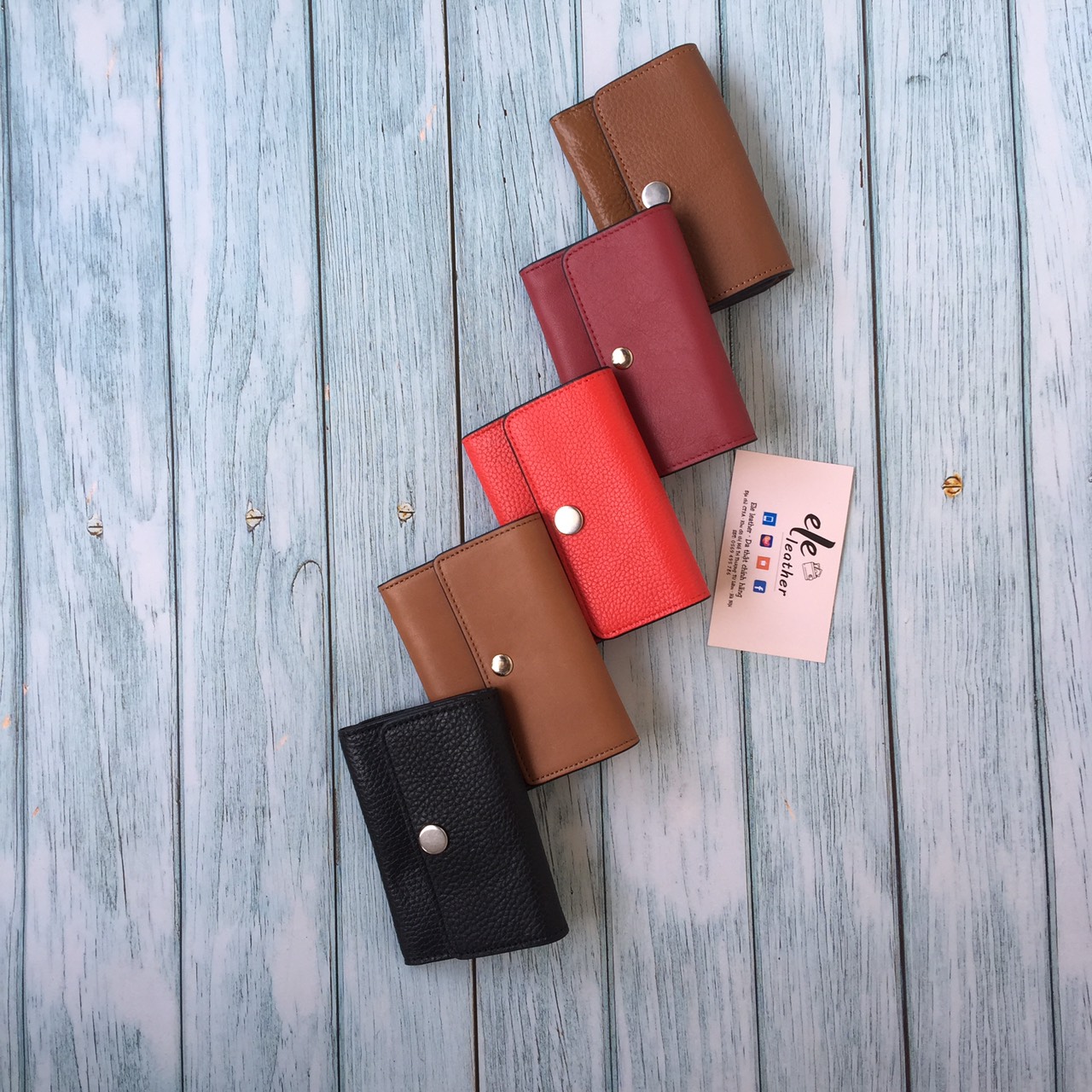 VÍ NỮ mini da thật CHÍNH HÃNG ( may thủ công) full box,