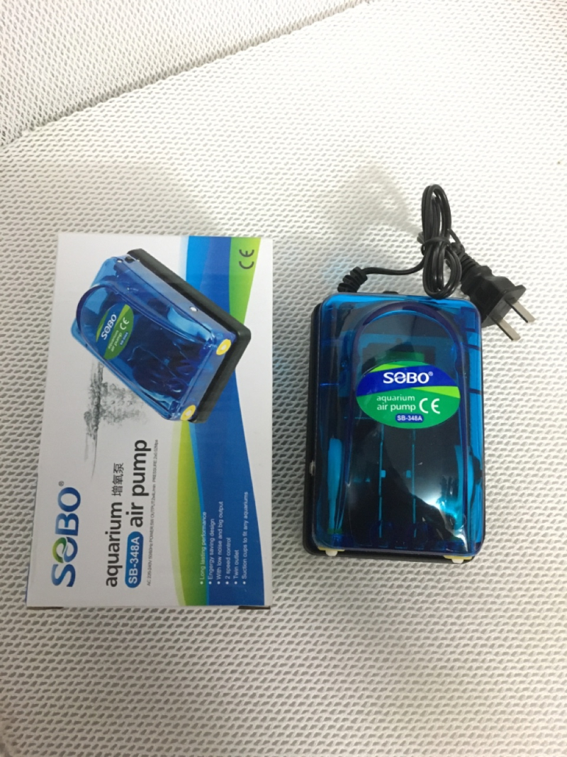 Máy sủi oxy  2 vòi SOBO SB 348 dành cho hồ cá cảnh