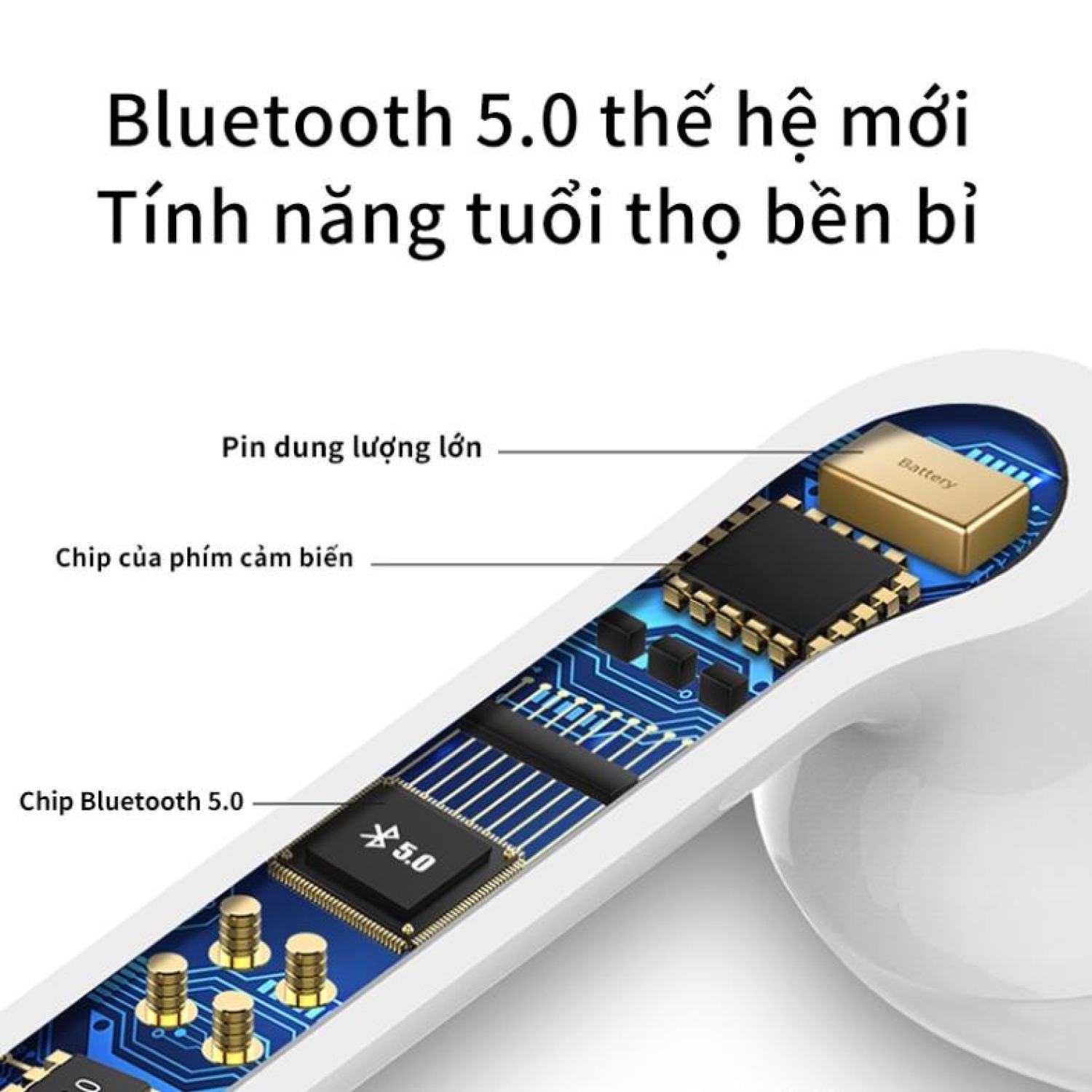 Tai nghe bluetooth TWS phiên bản nâng cấp, công nghệ bluetooth 5.0