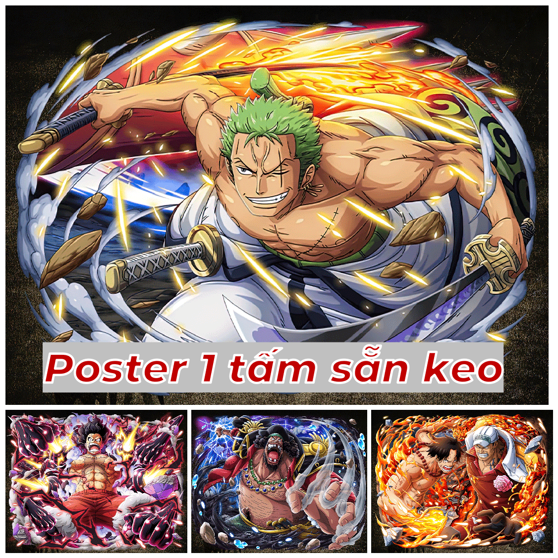 Tranh dán tường one piece 3D