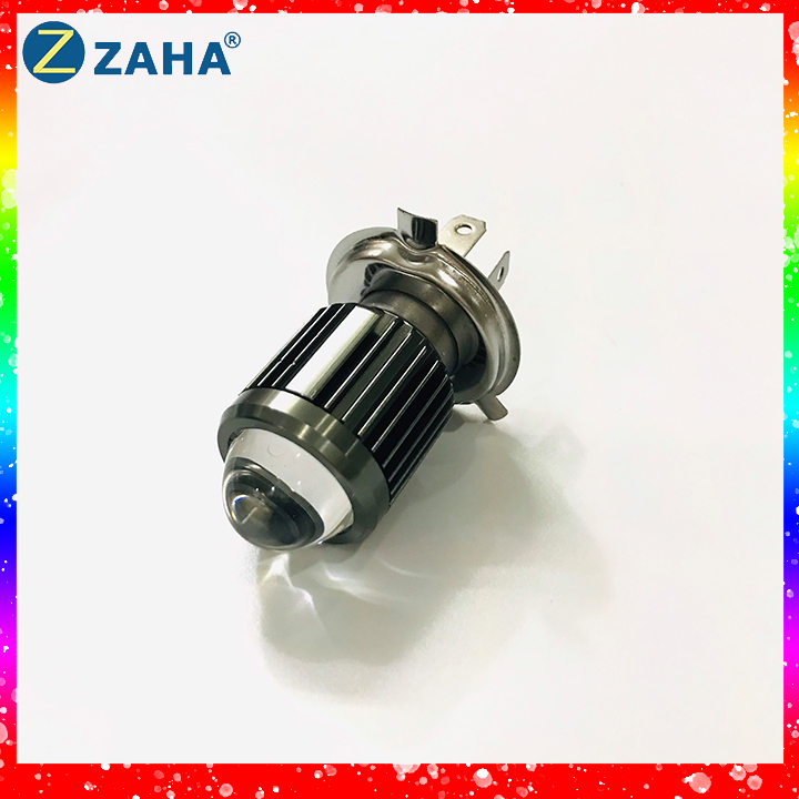 [HCM]Đèn pha led xe máy H4 bi cầu cos vàng pha trắng