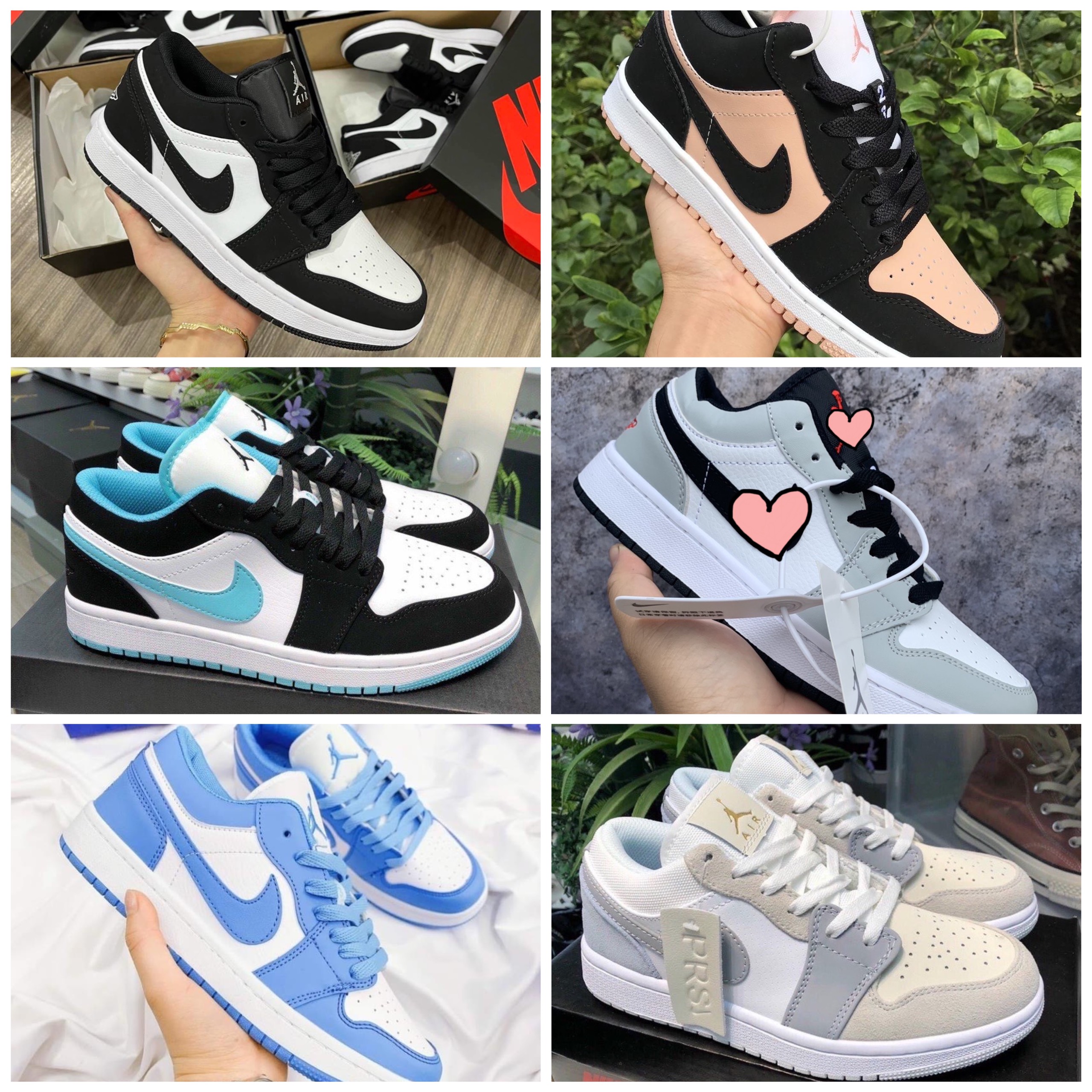 Giày Nike Jordan Cổ Thấp, Jd1 Low,  Ảnh Tự Chụp 5 Bản màu full sz Nam Nữ