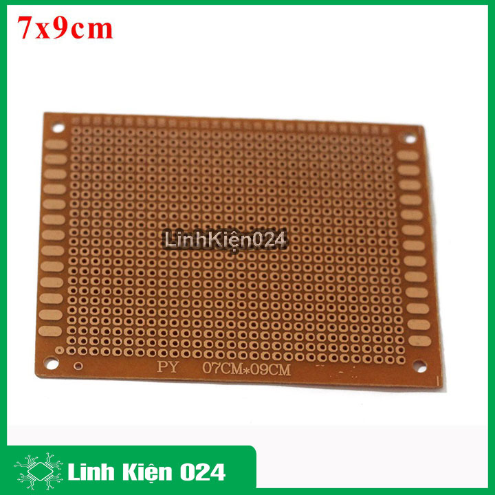 Bảng mạch đục lỗ sẵn pcb nâu kích thước 7x9cm