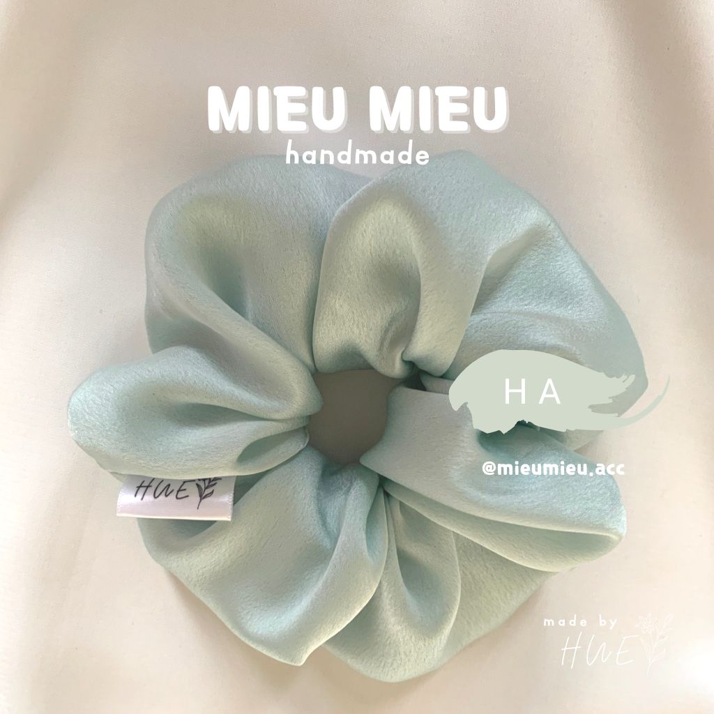 Cột tóc scrunchies handmade chất liệu lụa mềm mịn chun co giãn bảo vệ tóc S1011