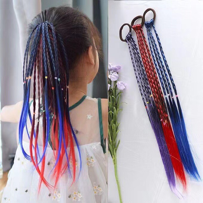 Cột tóc giả nhiều màu cá tính đáng yêu siêu hot cho bé