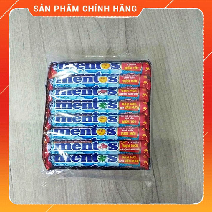 Kẹo nhai Mentos bạc hà (Bịch 16 thỏi )