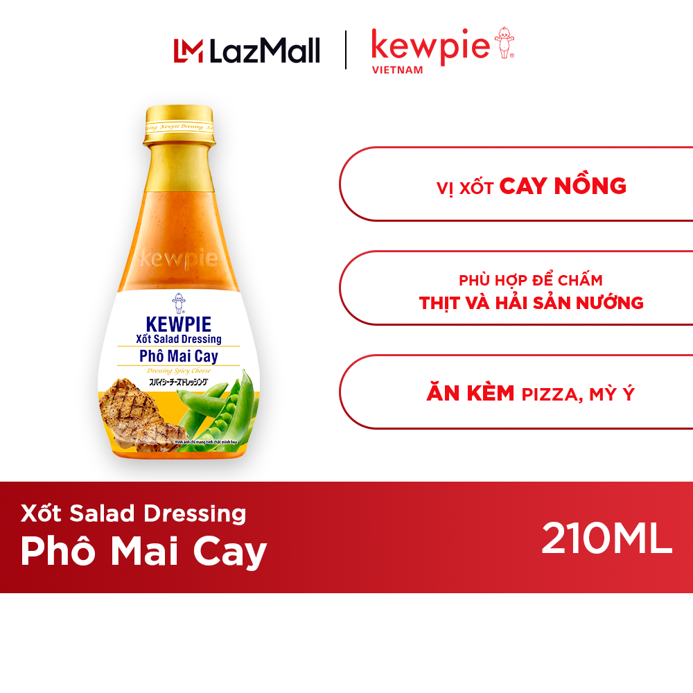 Xốt Salad Dressing Phô Mai Cay Kewpie 210ml