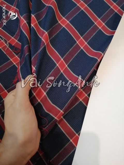 Vải tuýt si caro công sở mẫu 1