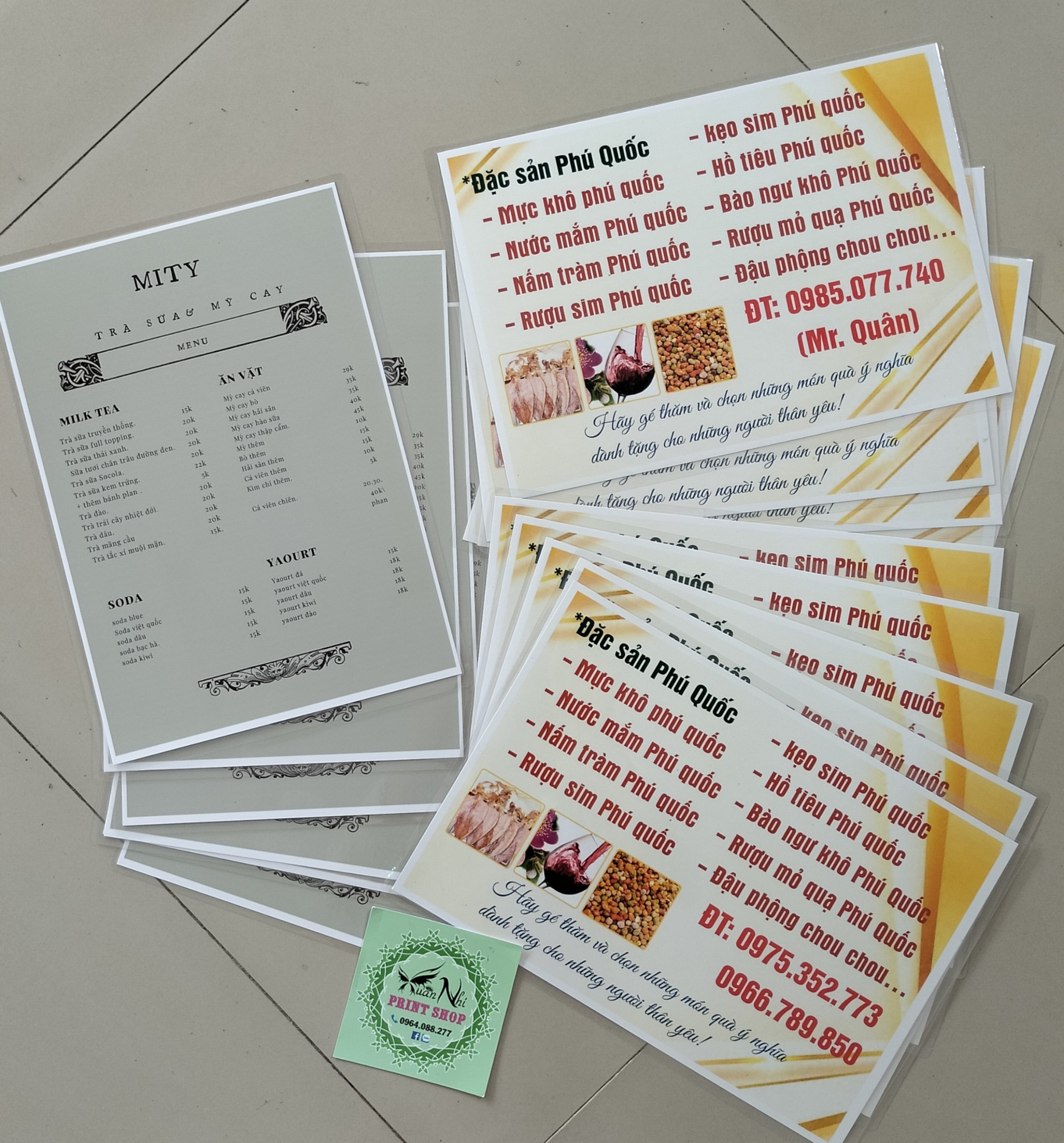 Menu ép nhựa in theo yêu cầu