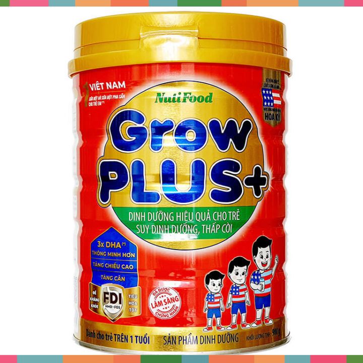 Sữa Growplus+ Đỏ Dành Cho trện 1 tuổi lon 900g mẫu mới
