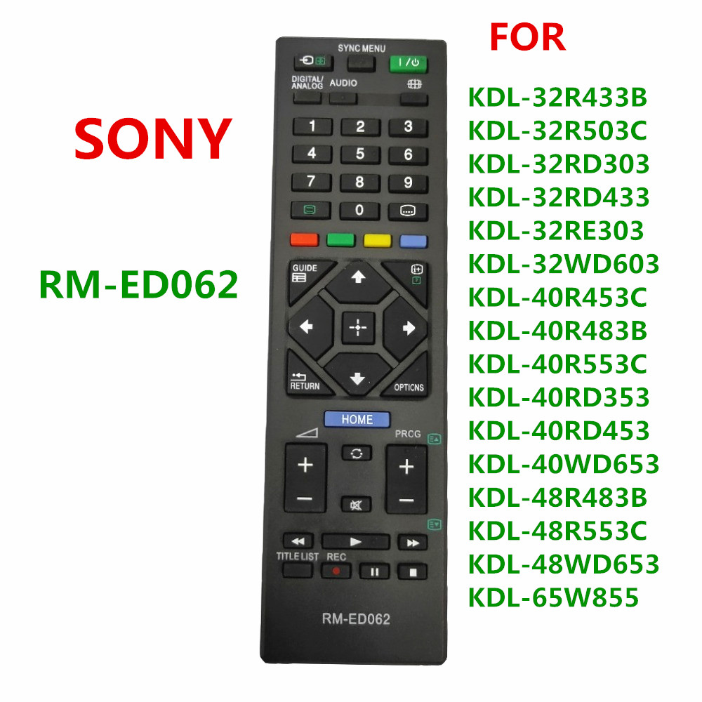 Rm-ed062 new remote control for sony rm ed062 lcd tv kdl-32r433b kdl-32r503c kdl-32rd303 kdl-32rd433 kdl-32re303 kdl-32wd603