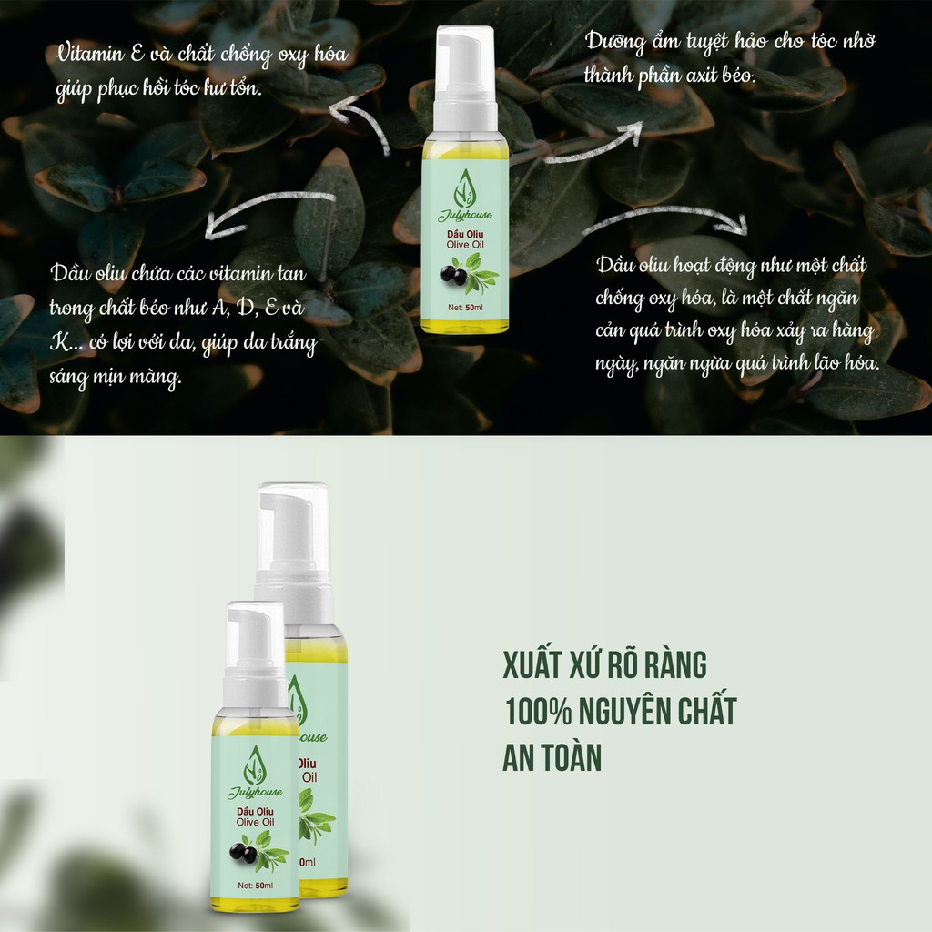 Dầu Oliu JULYHOUSE 50ml dưỡng ẩm da