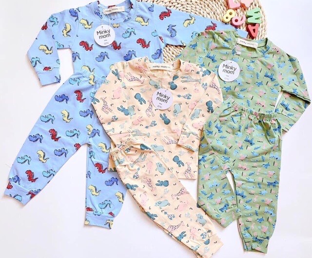 Bộ minky mom thun lạnh hoạ tiết cao cấp