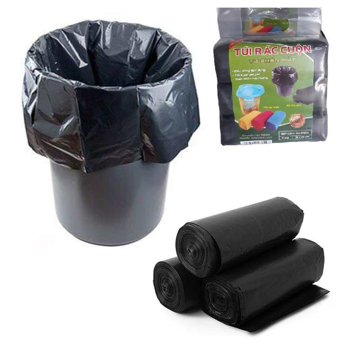 3 Cuộn Túi Đựng Rác Sinh Học Tự Phân Hủy