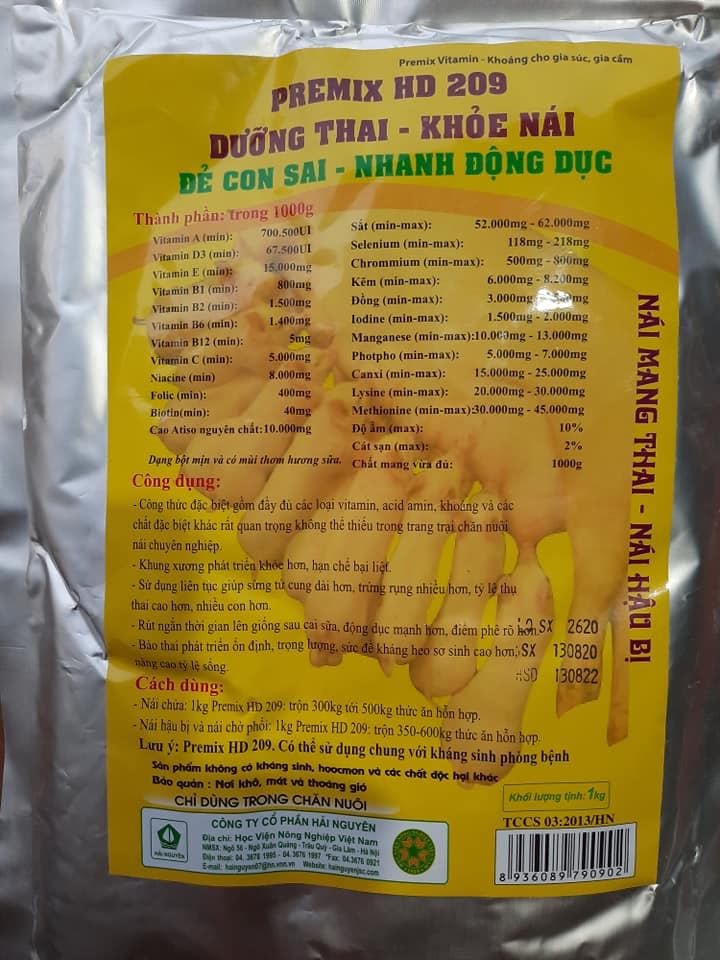 Dưỡng thai khoẻ nái 1kg/gói cho heo