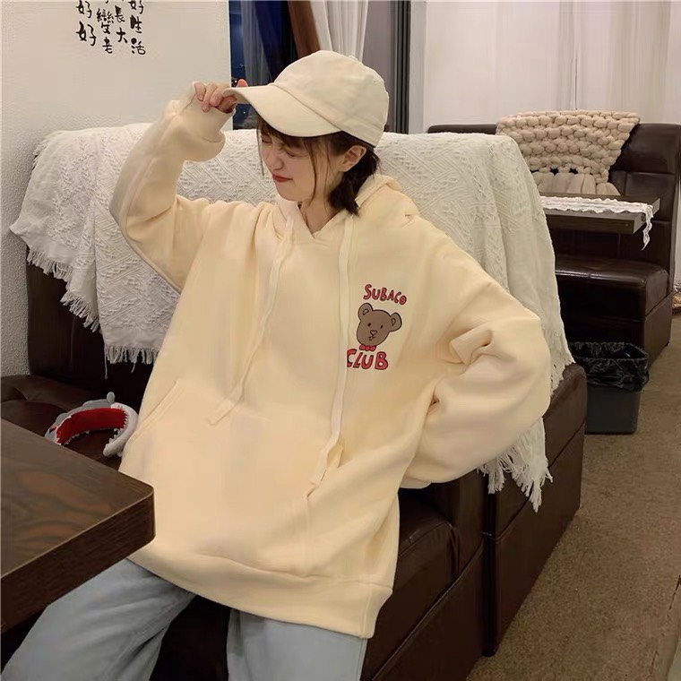Áo hoodie nữ in gấu dễ thương - subaco club