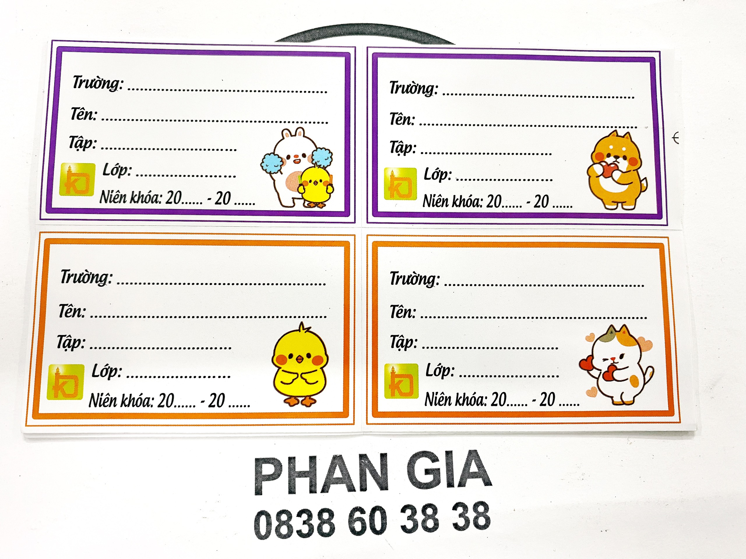 20 nhãn vở decal dán sẵn - nhãn tên decal