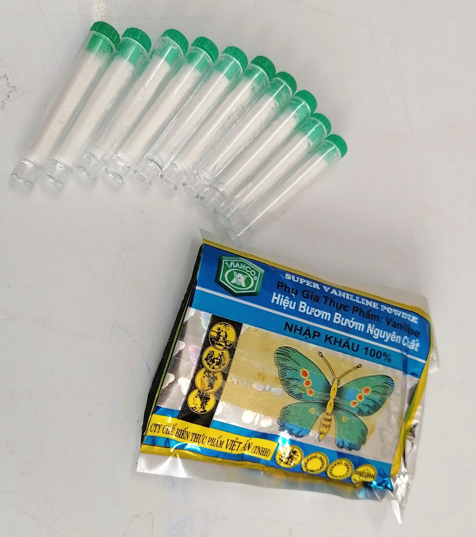 VIANCO (gói lẻ 2.5g / 10 ống) BỘT THƠM VANI BƯƠM BƯỚM Super Vanilla Powder