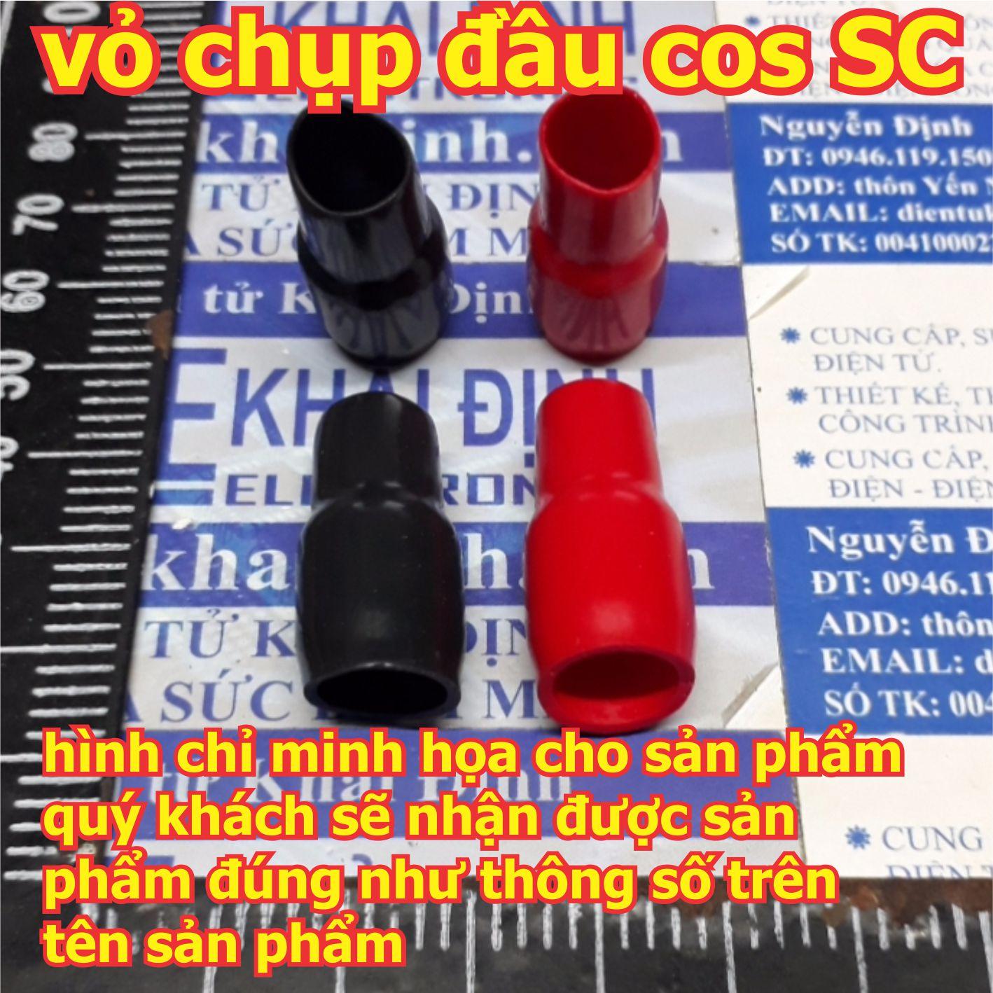 đầu chụp, vỏ bảo vệ đầu cos SC bằng nhựa xu mềm các đầu từ SC4~SC120 màu đen/đỏ kde5314