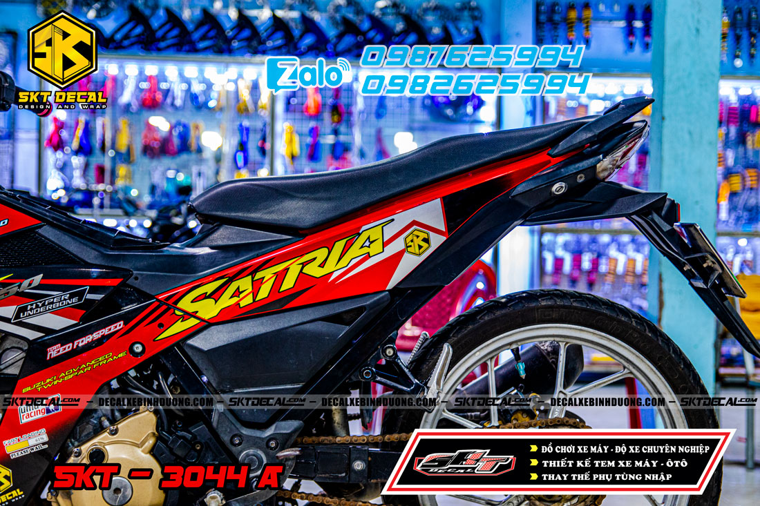 tem rời satria đỏ đen vàng