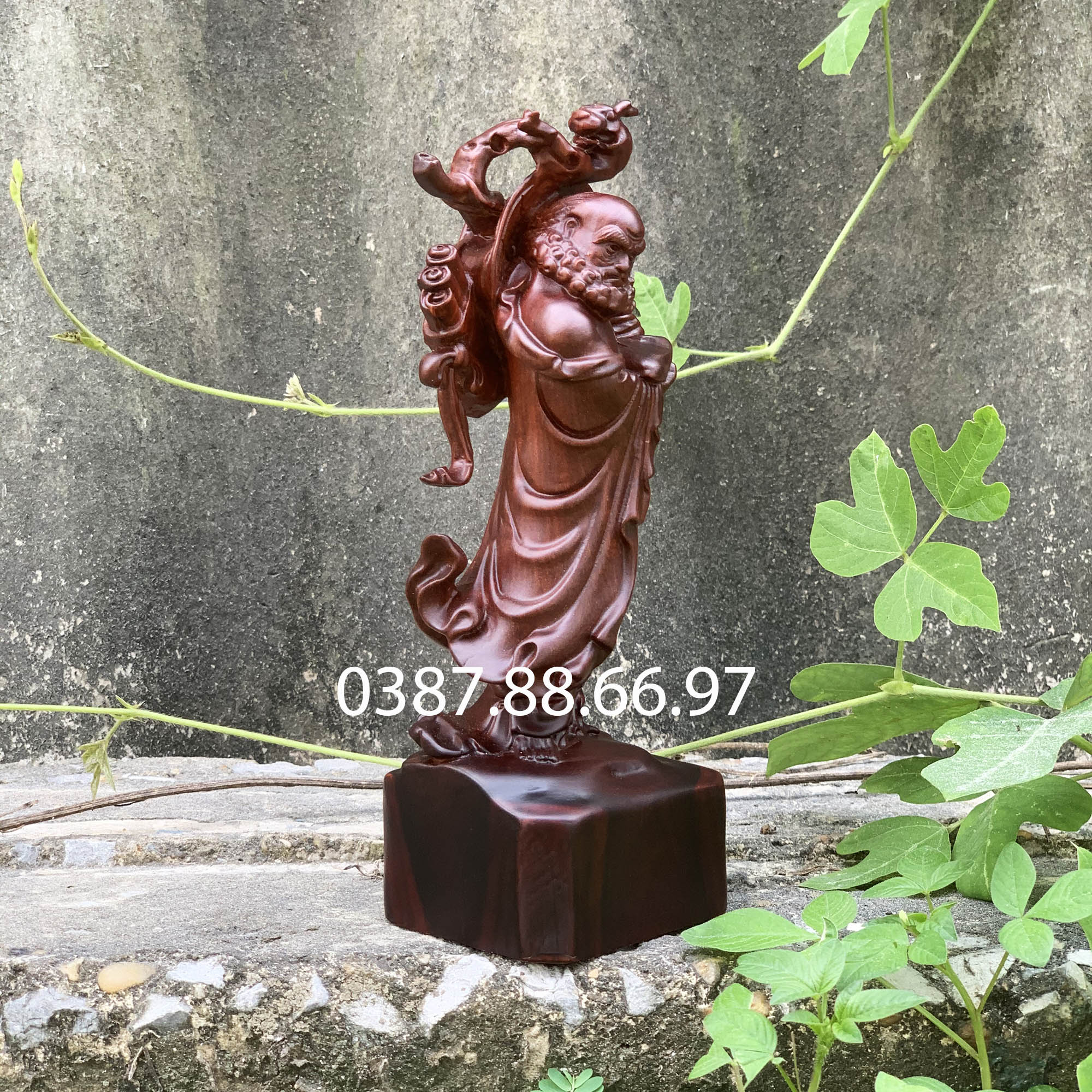 Tượng đạt ma sư tổ cao 20cm gỗ trắc cực đẹp