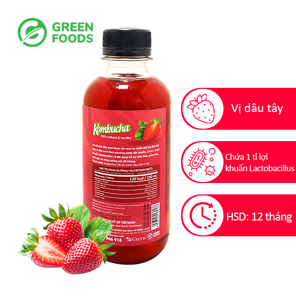 Trà Kombucha vị dâu tây 250ml