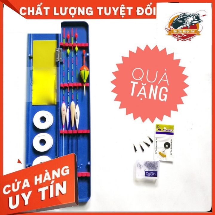 Hộp đựng phao câu đài, 4 phao câu đài và 1 phao câu shimano - phao câu cá, phao câu đài, phao đài
