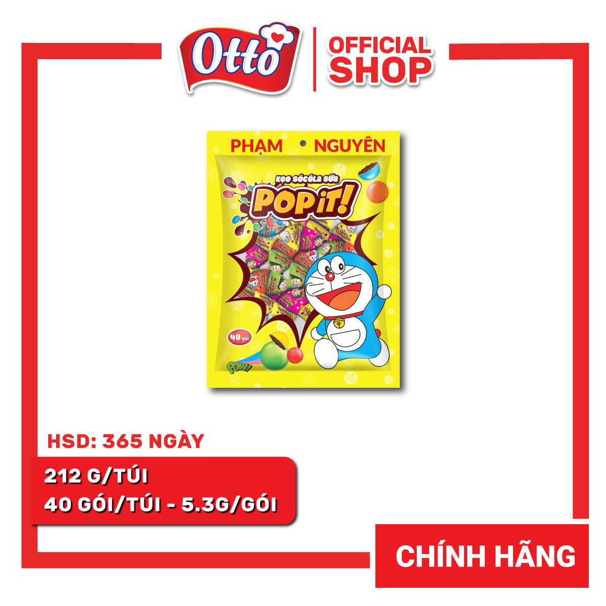 Kẹo socola sữa Popit Doraemon 212gr | Socola | Đồ ăn vặt