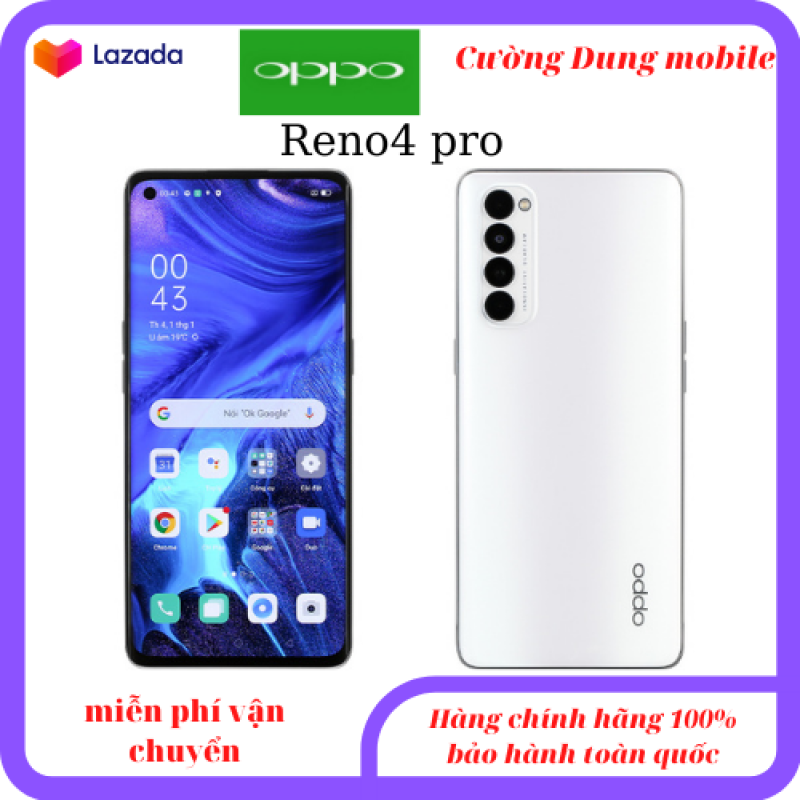 LIKE NEW: Oppo Reno4 pro, điện thoại oppo; màn hình cong; bộ nhớ khủng 256g; chụp ảnh đẹp,pin khỏe, sạc siêu nhanh, điện thoại chơi game.